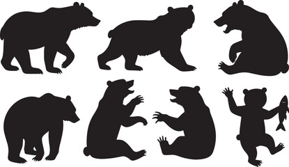 bear silhouettes vector