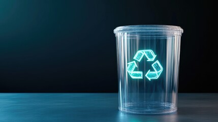 Advanced Waste Disposal Technology with Glowing Icons