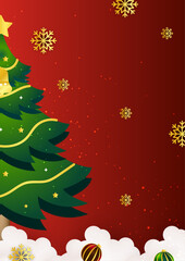 Colorful Poster Greeting Card for Season Celebration Christmas With 3d Element. Design Illustration for Cover, Print, Poster, Wallpaper, Background, Banner, Pamphlet, Presentation