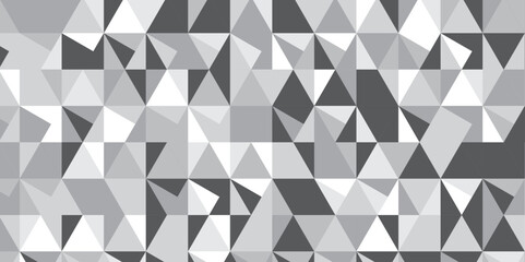 black and gray background seamless mosaic and low polygon triangle texture. triangles in gray tones. Triangle shape retro wall grid pattern geometric ornament tile vector square element.. , <
