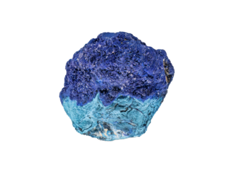 rough azurite mineral stone isolated on white background