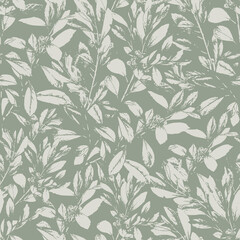 Delicate pastel silhouette of leaves.