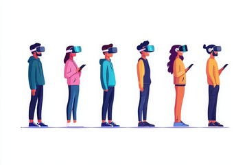 Fototapeta premium Innovative learning experience virtual reality students engaged in holographic lectures modern classroom digital content collaborative environment interactive viewpoint future of education
