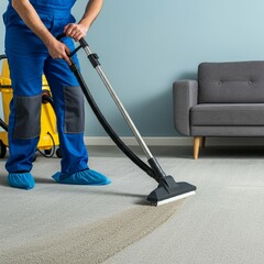 Fototapeta premium cleaning, vacuum, woman, cleaner, vacuum cleaner, clean, floor, home, people, housework, housewife, carpet, person, work, worker, household, vacuuming