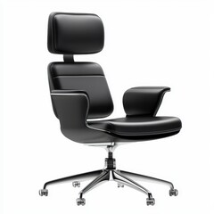Fototapeta premium Stylish office chair against a neutral background, ideal for modern workspace decor.
