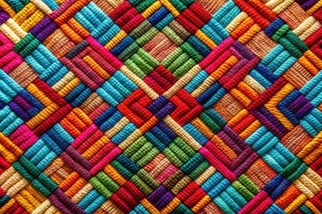 A kaleidoscope of color bursts forth in a vibrant tapestry of geometric bands.