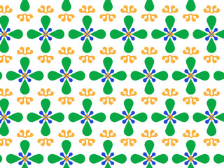 Green and Yellow floral decorative fabric art background pattern