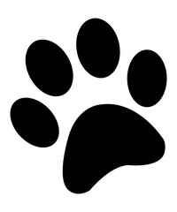 Dog paw print clip art design on plain white transparent isolated background for card, shirt, hoodie, sweatshirt, apparel, card, tag, mug, icon, poster or badge