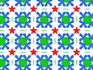 Blue and red vintage abstract geometric background pattern 