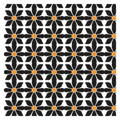 Black and Yellow Star Geometric Pattern for Christmas