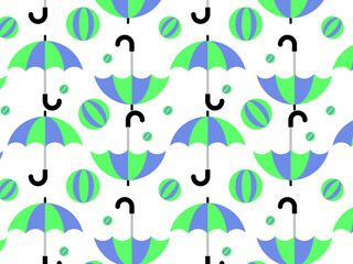 60s retro umbrella with football background pattern