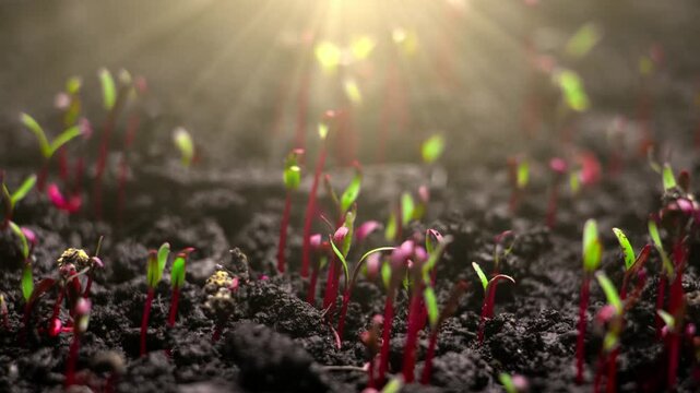 growing plants in timelapse sprouts germination footage