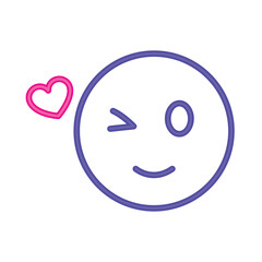 Obraz premium neon emoji wink eye