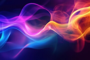 Fototapeta premium Abstract Neon Colors Flowing Smoothly in a Dynamic Display of Light and Energy, Capturing the Essence of Motion and Vibration in a Vibrant Palette