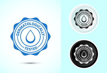 Dermatologically tested icon design, dermatology test and dermatologist clinic icon