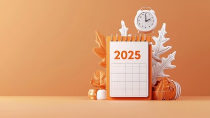 Goal setting and planning in 2025 concept. Personalized elegant minimal design planner for 2025.