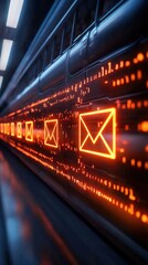 Visualizing encrypted email technology data privacy and glo in a digital environment