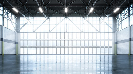 Interior of a warehouse. 3d illustration