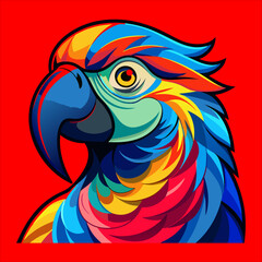 Obraz premium Parrot Vector Illustration Design for Exotic, Eye-Popping Artwork