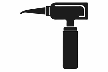 Otoscope silhouette vector, Otoscope icon, Medical diagnostic otoscope