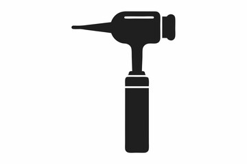 Otoscope silhouette vector, Otoscope icon, Medical diagnostic otoscope