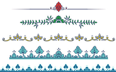 オリエンタルなライン装飾イラストセット