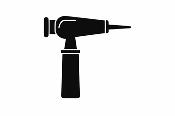 Otoscope silhouette vector, Otoscope icon, Medical diagnostic otoscope