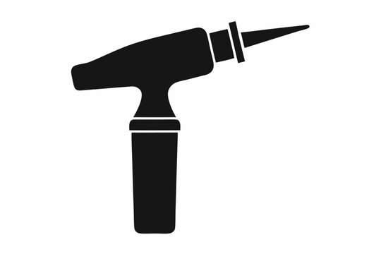 Otoscope silhouette vector, Otoscope icon, Medical diagnostic otoscope