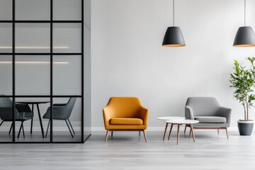 Transforming workspaces modern open-plan office urban setting interior design bright atmosphere glass walls concept