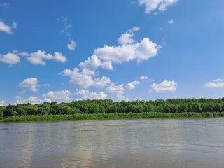 river and clouds