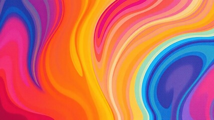 Vibrant rainbow colors swirl and blend in a textured, abstract background with a dynamic gradient effect that adds depth and visual interest, rainbow, vibrant, dimensional