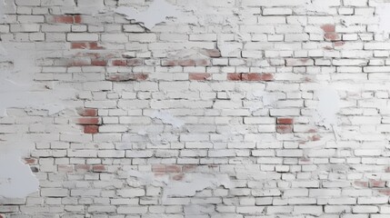 Rustic brick wall with white cement texture and copy space for design