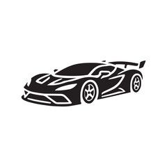 High-Speed Supercar Silhouette Icon – Modern Automotive Vector for Racing, Branding, and Digital Artwork