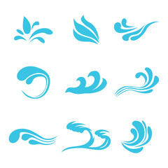 Different blue water logo collection