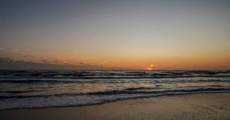 Tyrrhenian Sea. Autumnal sunset