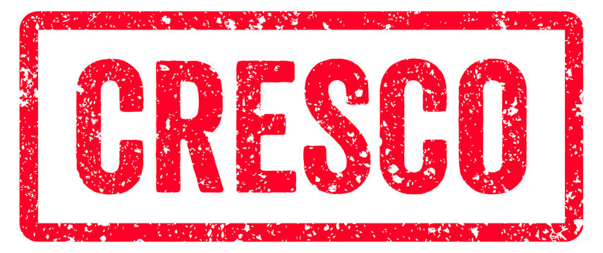 Cresco Stamp Transparent Seal, Red Grunge Cresco Word Rubber Stamp Seal Text Effect