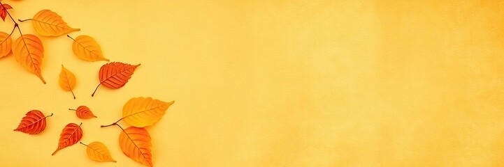 Textured parchment with orange and yellow gradient featuring fallen leaves, leaf patterns, cozy ambiance, fallen leaves