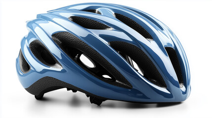 Blue Bike Helmet on white background