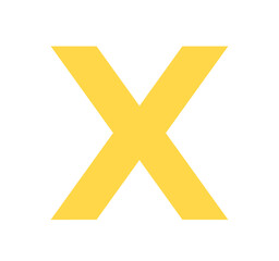 Obraz premium シンプルな黄色のXアイコン
