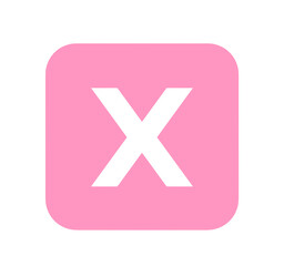 Obraz premium シンプルなピンク色のXアイコン