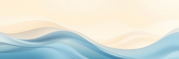 Naklejka premium Abstract wave background with beige and blue hues, subtle gradient, abstract background, peaceful scene