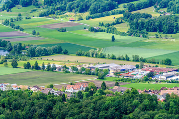 Zurich suburbs, swiss villages overlook from Uetliberg