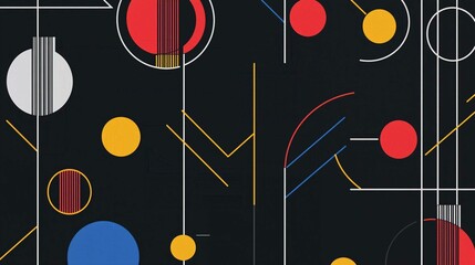 Seamless Black Grunge Christmas Music Pattern with Floral Symbols and Shapes in Vector Art Design