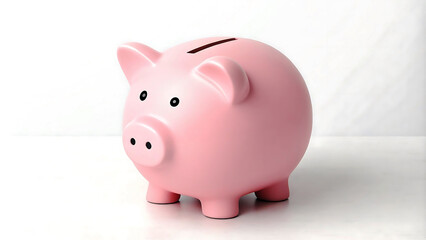 Obraz premium Charming 3D pastel pink piggy bank with expressive features and a contented smile