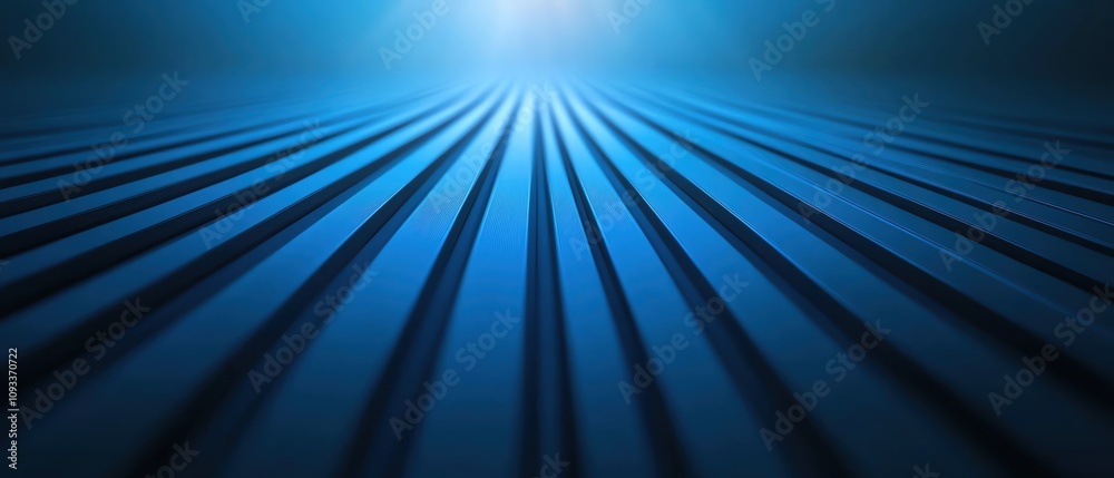 Poster abstract blue background with horizontal lines creating depth and perspective.