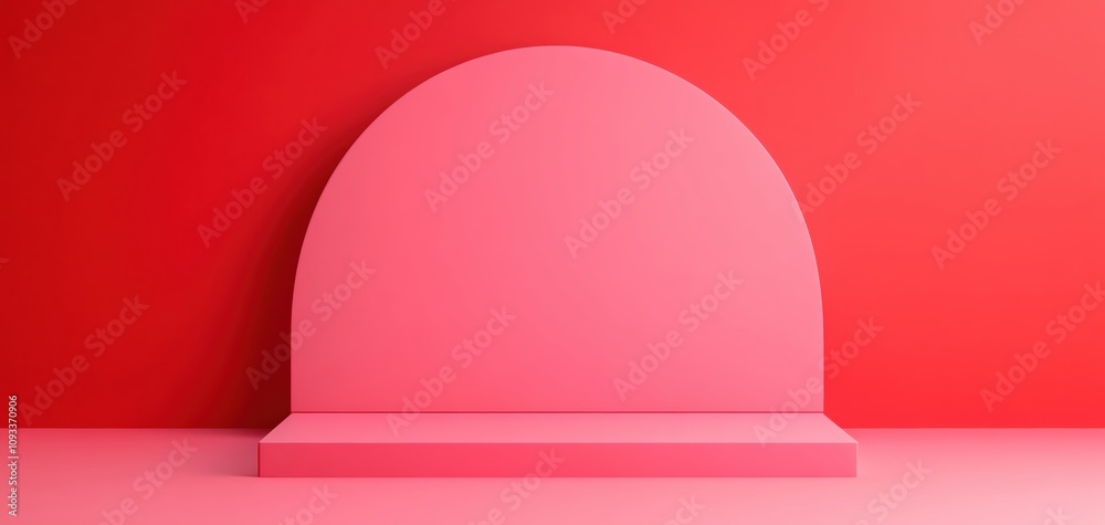 Poster abstract pink backdrop creating a modern and minimalistic display area.