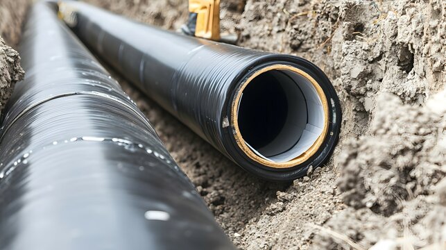 Expert Pipe Relining Process - Close-Up of Adhesive Layer Bonding to Pipe Walls with High-Detail Textures in Neutral Industrial Colors for Construction and Engineering Use