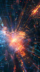 Fototapeta premium High-tech data visualization background with holographic charts, graphs, and data streams