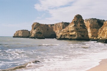 Clifs and ocean landscape Algavre