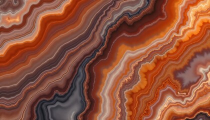 Abstract orange agate texture with layered stone patterns